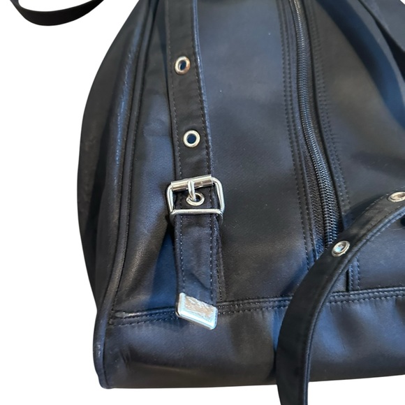 KATE SPADE black nylon convertible mid size backpack shoulder bag purse - Picture 12 of 15